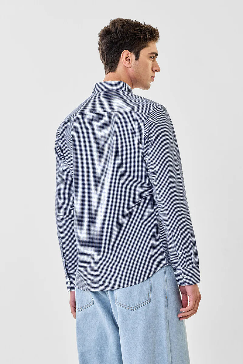 Micro Checks Slim Fit 100% Cotton Shirt